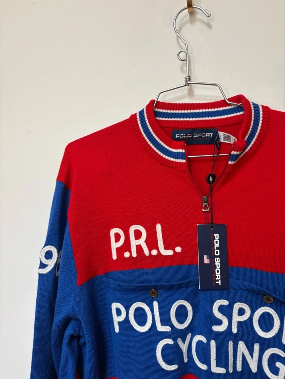 NWT Polo Ralph Lauren Polo Sport Washable Wool Cycling Sweater Size Large